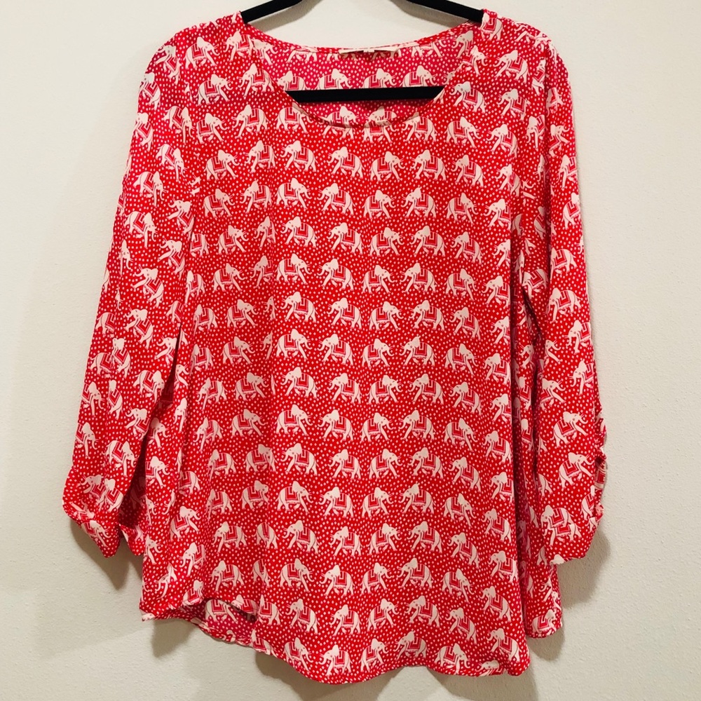 Flowy Elephant Print Blouse